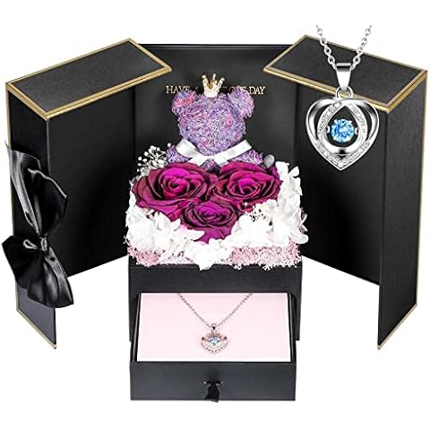 ADDWel Romantic Preserved Roses and Necklace Cover