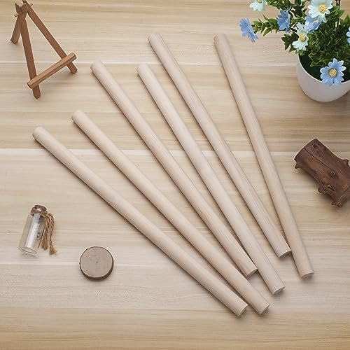 Image of BLOOMAX 20mm Thick Wooden Dowel Rods | 9 Inch Length | Pack of 10 | Sanded Round Wood Sticks for Crafts, DIY, Furniture & Model Making | Heavy-Duty Hardwood (±0.50mm Tolerance)