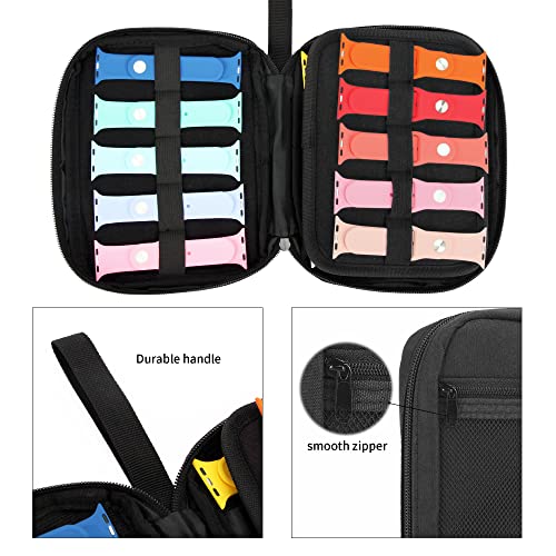Image of PACMAXI 20 Watch Bands Storage Carrying Case Compatible with Watches,Expandable Watch Band Holder Stores 20 Watch Bands Fit for Most Sizes of Watch Straps,Organizer for Watch Bands, Bag Only