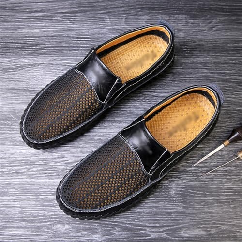 FMURY Outdoor Men Leather Shoes Loafers Mesh Men Sneakers Male Loafers Moccasins4