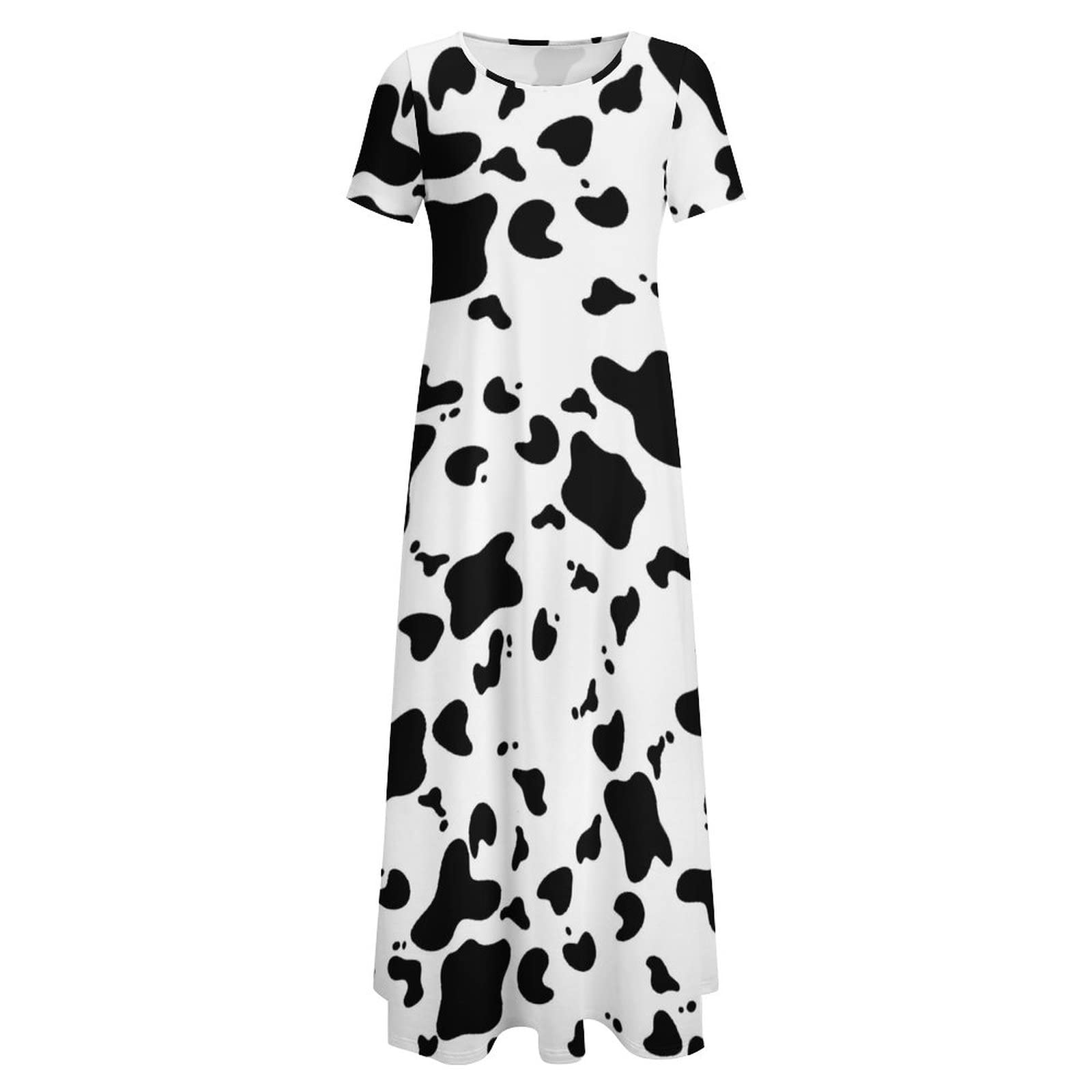 knee length dresses for ladies Slit Cow Print Spaghetti Strap Midi Dress  Sparkled Leopard Boutique