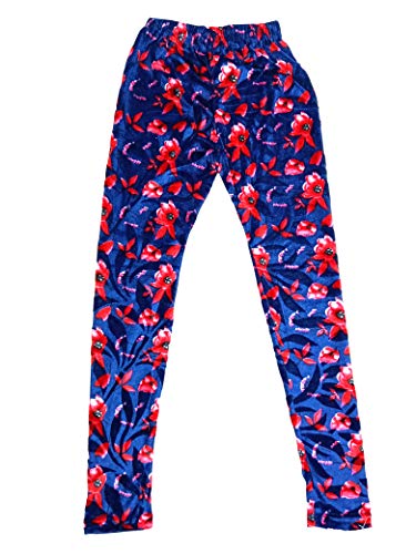 Image of indi weaves Girls Printed Velvet Leggings Pack of 5