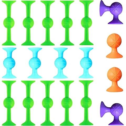 18 Pcs Pop Unzip Sucker Toy Stress Sensory Toy Pop Darts Sucker Toys Stress Toy,Soft Silicone Building Blocks Suckers ,Great Suckers for Family Interactive Release Stress(Kids&Adults) Cover