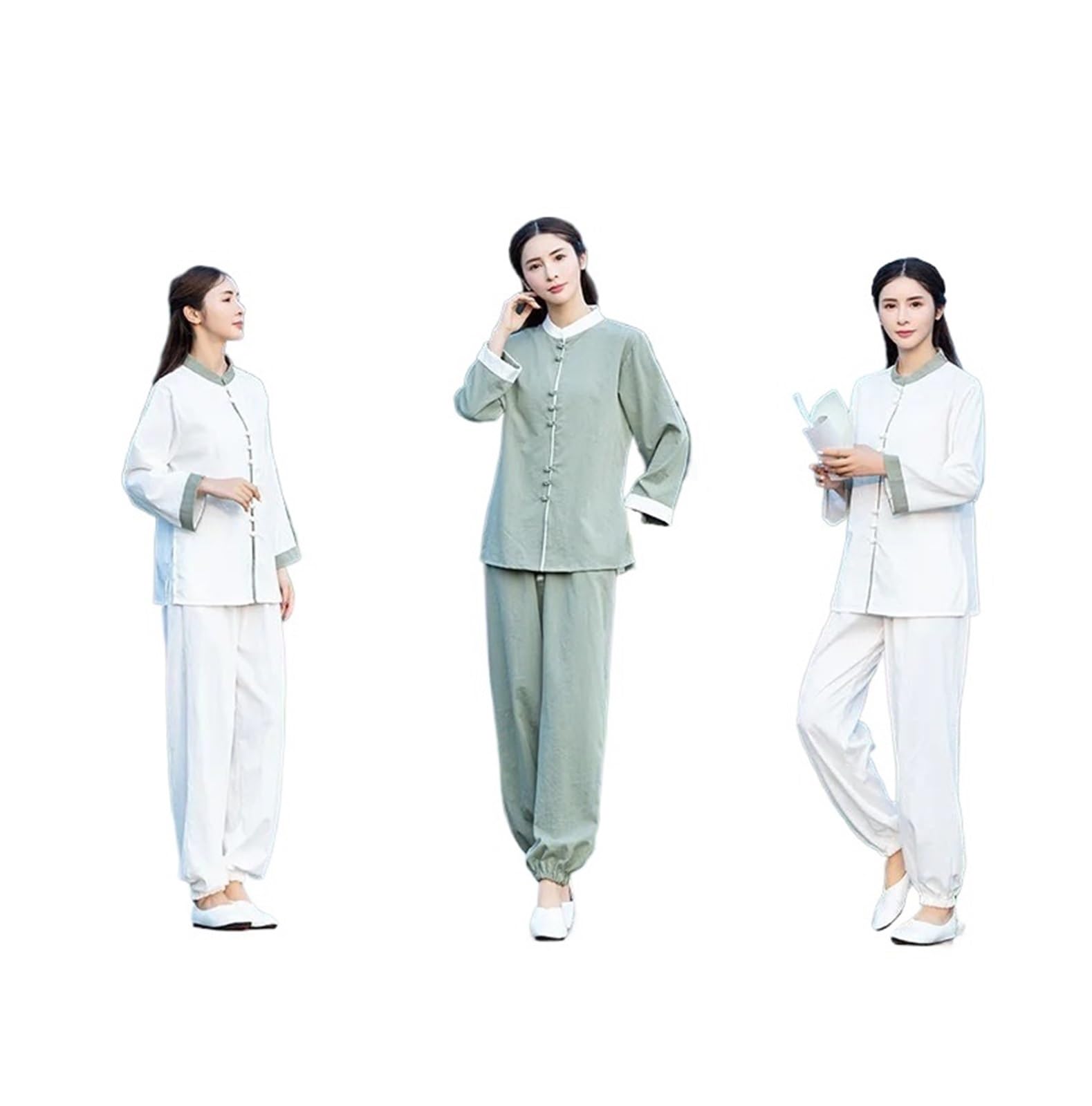 Kung Fu Anzug-Set für Damen, Tai Chi Uniform, Baumwolle und Leinen, Wushu Kung Fu Kleidung für Damen, Wing Chun Kampfsportanzug