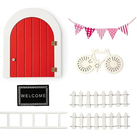 Joycabin Dänische Wichteltür Set - Miniatur Wichtelhaus Mit 18 Teilen Für Weihnachtsdeko