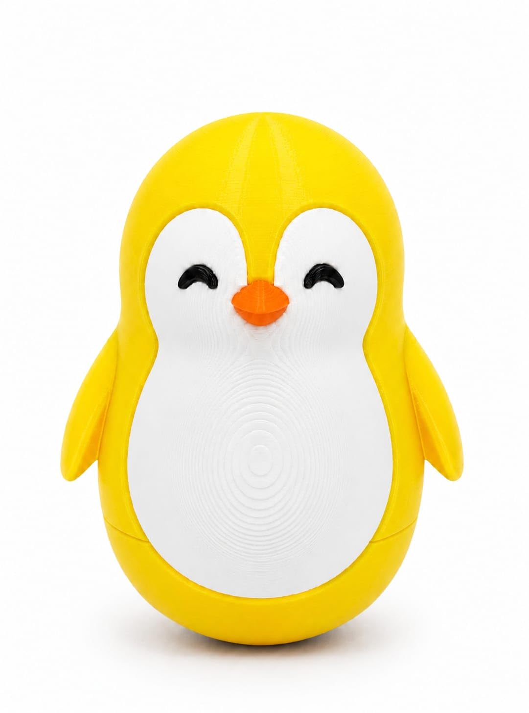 Penguin Roly-Poly Toy, Wobble and Tumble Stress Relief Fidget, Fun Desk Toy for Kids and Adults (Yellow)-image-1