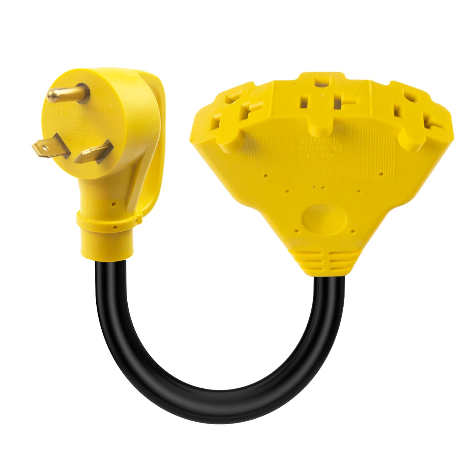 30 Amp to 20Amp 110V Adapter - 1.5FT RV Distribution Plug NEMA TT