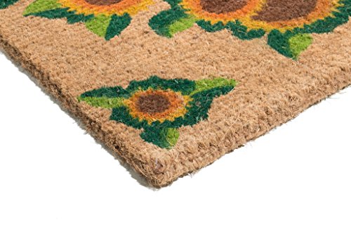 Imports Decor Printed Coir Doormat, Happy Sunflower, 18-Inch By 30-Inch #TOP3