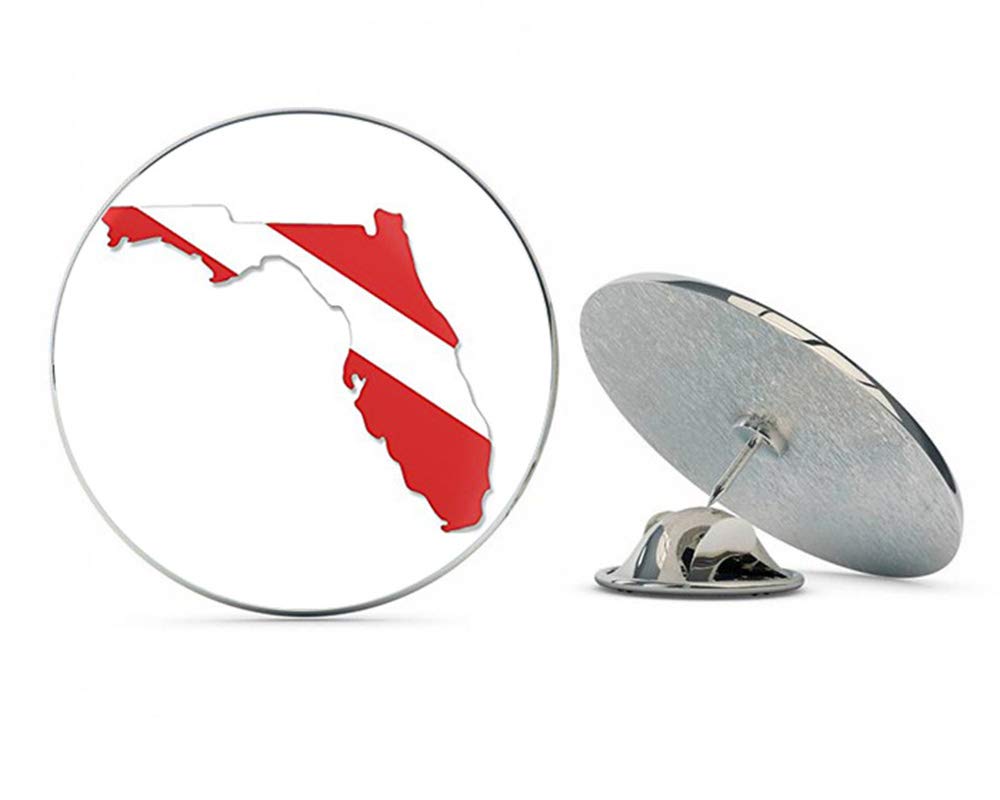 NYC JewelersFlorida Shaped Scuba Dive Flag (Diving Florida) Metal 0.75" Lapel Hat Pin Tie Tack Pinback