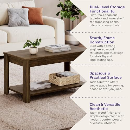 Image of Wakefit Center Table | 1 Yr Warranty | Coffee Table for Living Room Wooden, Tea Table for Living Room Wooden, Sofa Table, Free Installation from Brand, Modern Multi-Functional & Wobble-Free(Armon)