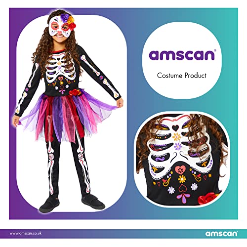 (PKT) (9914944) Child Girls DOTD Day Of The Dead Costume (10-12yr), Multicoloured, 10-12 Years - Image 2