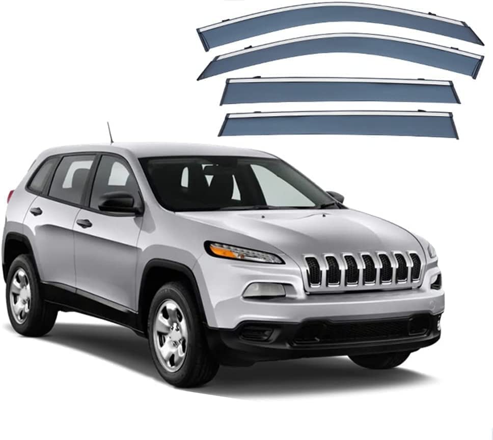 Deflettori Aria G3 Per Jeep Cherokee 5 Porte 2014, In PMMA Antiturbo, Montaggio Rapido Senza Attrezzi