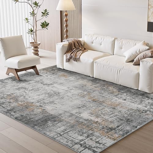 AMOAMI 4x6 Area Rug - Machine Washable, Non-Slip Grey