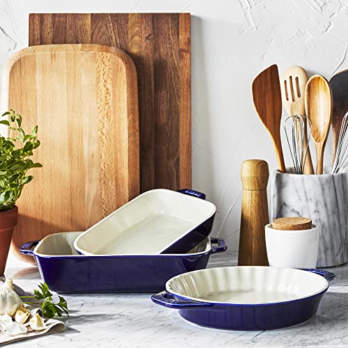 STAUB Ceramics Bakeware-Pie-Pans Dish, 9", 9-inch, Dark Blue - Image 3