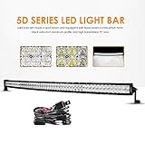 Auxbeam 54” LED Light Bar 312W LED Work Light Off-Road Driving Light Spot Flood Combo Fog Light Curved 5D Lens with Wiring Harness for Car Jeep SUV ATV UTV Boat Vehicle Truck