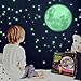 LIDERSTAR Luminoso Pegatinas de Pared Luna y Estrellas, Fluorescente Decoración de Pared para Dormitorio de Niños, DIY Decoración de la Habitación para Chico Niña Bebé, Casa Interior Mural, 221 Pzas