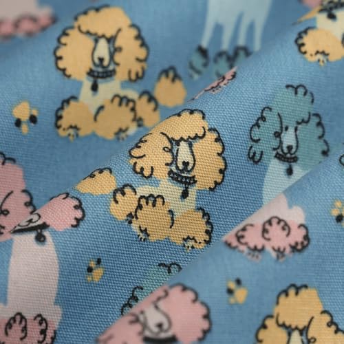 Caniche de lona de algodón azul, 148 cm, con certificado Oeko-Tex, texto en alemán 'Mein Text ist '100% Baumwolle - Stoffdichte : Mittel190 g/m2-148 cm Breite - Meter