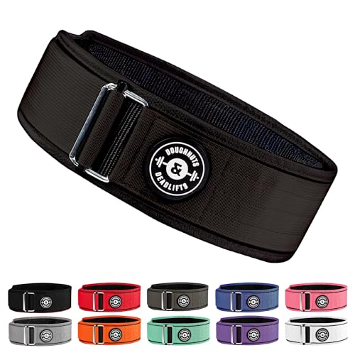 Weight Lifting Belt for Squats, Weightlifting Belt for Deadlifts - 4in Back Support for Bodybuilding | Powerlifting, Locking Metal Buckle, Weight Lifting Belts for Men - Quick Locking (Black, M)