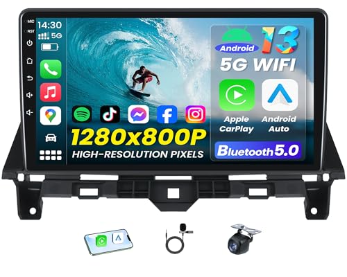64GB Car Radio for Honda Accord 2008-2012: 10.1 1280 * 800 HD Touch Screen Stereo with Wireless CarPlay Android Auto 5GWiFi GPS Bluetooth FM RDS SWC Backup Camera