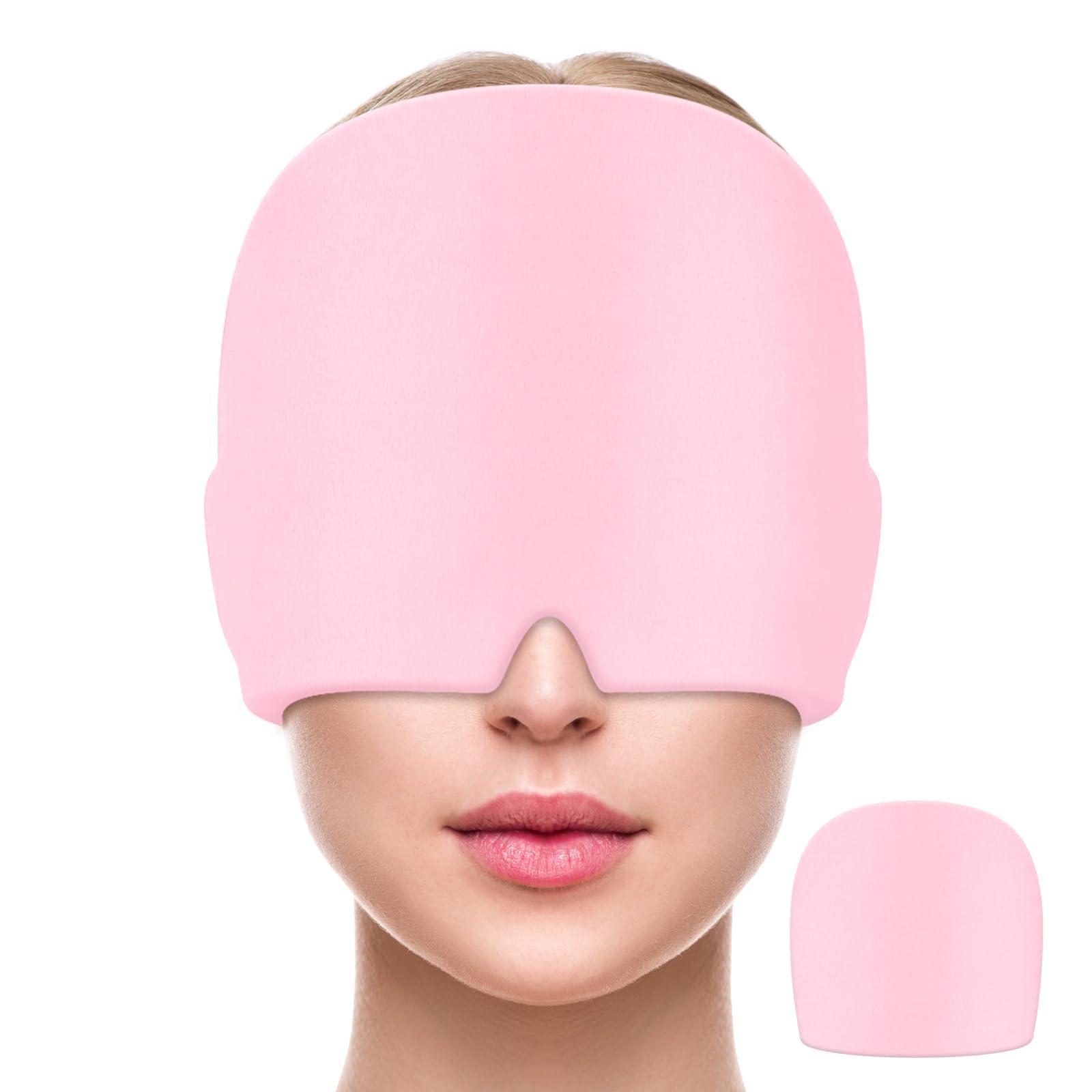 MIVORA Migräne Maske Relief Kühl Mütze (Rosa)