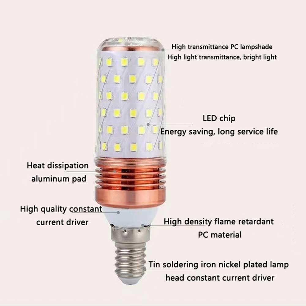 Paquete de 10 Bombillas Led de Maíz E27, Natural 4000 K 1600 Lm, Bombilla de Rosca E14 E27 de 16 W Equivalente a Bombillas Incandescentes de 100 W, No Regulables, sin Parpadeo, Bombillas/E27