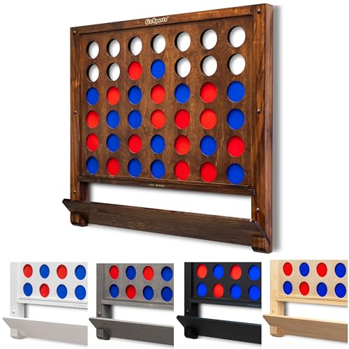 Image of GoSports Wall Mounted Giant 4 in a Row Game - Jumbo 4 Connect Family Fun with Coins