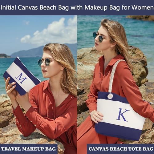 Image of YOOLIFE Beach Bags for Women - Travel Canvas Beach Tote, Pool Waterproof Bag, Travel Essentials, Gifts for Women Birthday