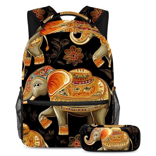 Sac à dos éléphant indien au motif floral vintage exclusif