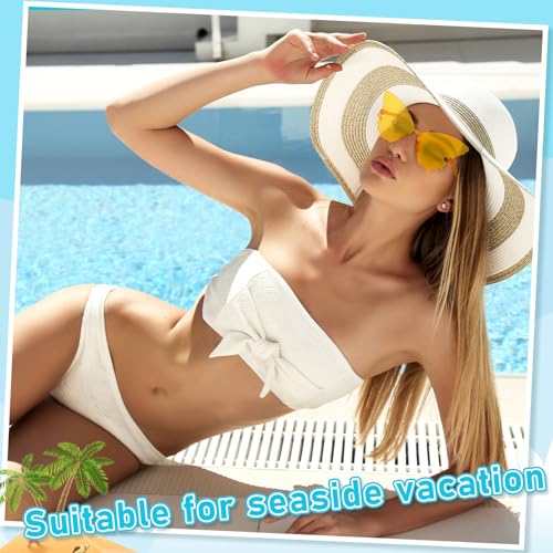 Xuhal Rimless Butterfly Sunglasses for Women Colorful Butterfly Shaped Glasses for Halloween Christmas Party Favors 6