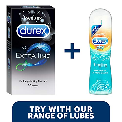 Image of Durex Condoms - 10 Count (Pack of 3, Extra Time) & Durex Mutual Climax Condoms - 10 Count (Pack of 3)