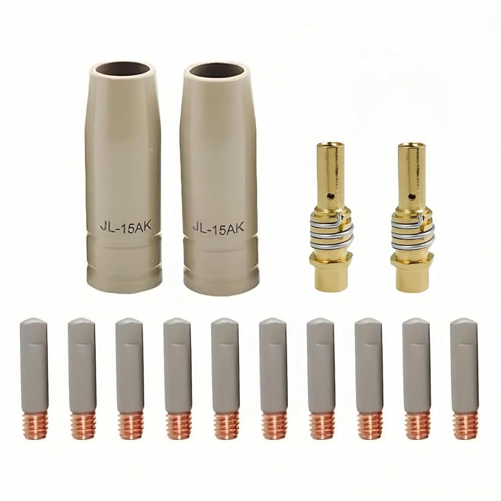 Udsknv[Ksl As Shown Non-Stick Coating 14Pcs Mig Welding Nozzle Tips Replacement Kit(030") For Mb15 15Ak Mig Welder Accessories
