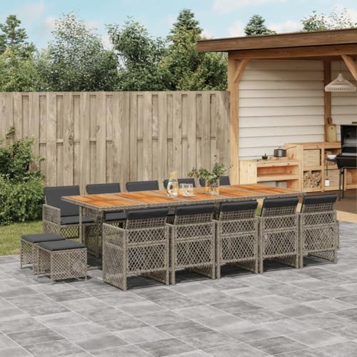 Piano stabile e facile da pulire: Questo tavolino da giardino presenta un piano in legno di acacia che è robusto, durevole, e facile da pulire con un panno umido.