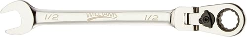 Miniatura 1 de Williams JHW1216RCF Llave combinada SAE reversible de cabeza flexible de 12 puntos, con acabado cromado pulido - 12 pulgada