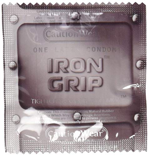 Caution Wear Iron Grip Snug Fitting Lubricated Latex Condoms - Pack of 100