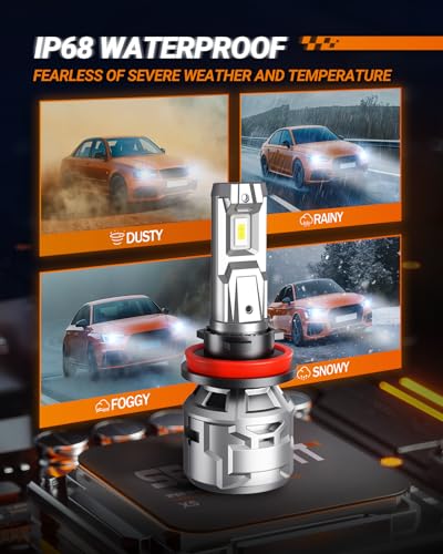 Image of SEALIGHT H11 /H8 /H9 9005 /HB3 Light Bulbs Combo, 6500K Diamond White Super Bright X5 Light Bulbs Plug and Play, Fog Bulbs - Pack of 4