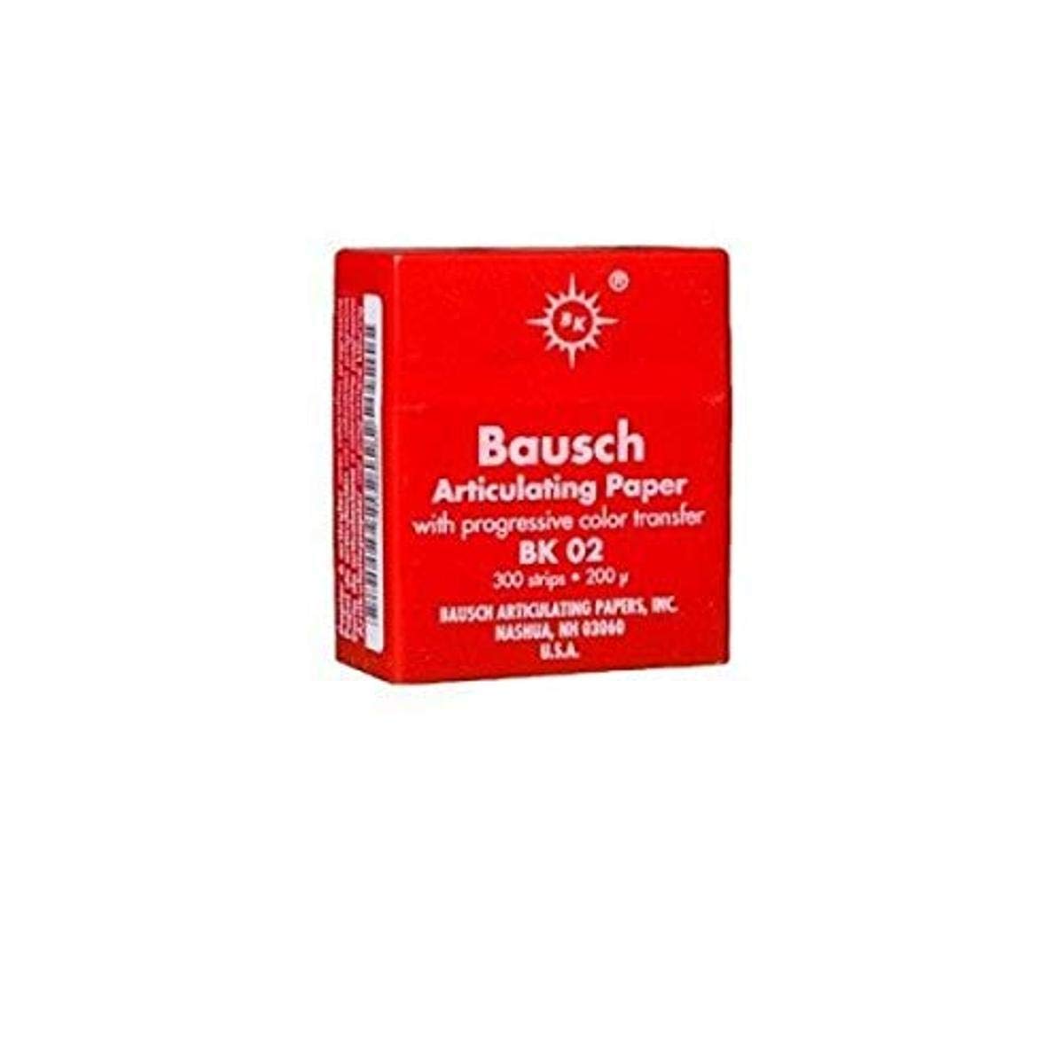 BAUSCH Bausch BK-02 Articulating Paper, Plastic Dispenser, Red (Pack of 300)