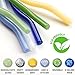 GET FRESH Reusable Wavy Glass Drinking Straws Set - 6pcs Colored Straws from Borosilicate Shatter Resistant Glass - Coloured Dishwasher Safe Wavy Cocktail Straws