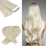 Neitsi A6 12inch Light Grey Tape in Human Hair Extension Seamless Skin Weft Straight Remy Hair 10pcs (Light Grey)