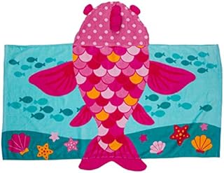 Stephen Joseph Unisex Kids Bath and Beach Soft Cotton Velour Hooded Towel, Size 46”x24”