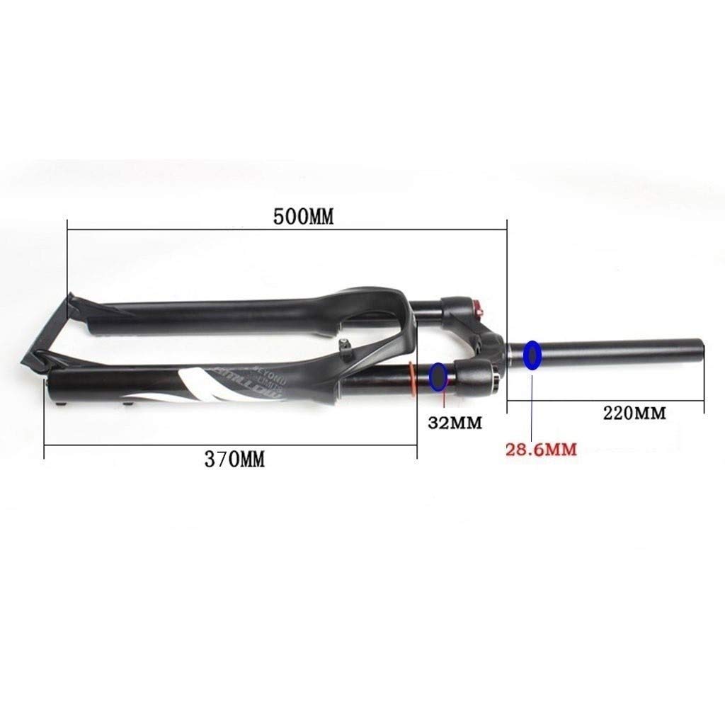 Forcella Ammortizzata per Bicicletta MTB 26/27,5/29 Pollici Forcella pneumatica in Lega di Alluminio Telecomando Controllo della Spalla Freno a Disco Tubo Nero Forcella anterio