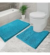 Flotstiga Bathroom Rugs Chenille, Extra Thick and Absorbent, Non-Slip, Machine Washable, Dry Quck...