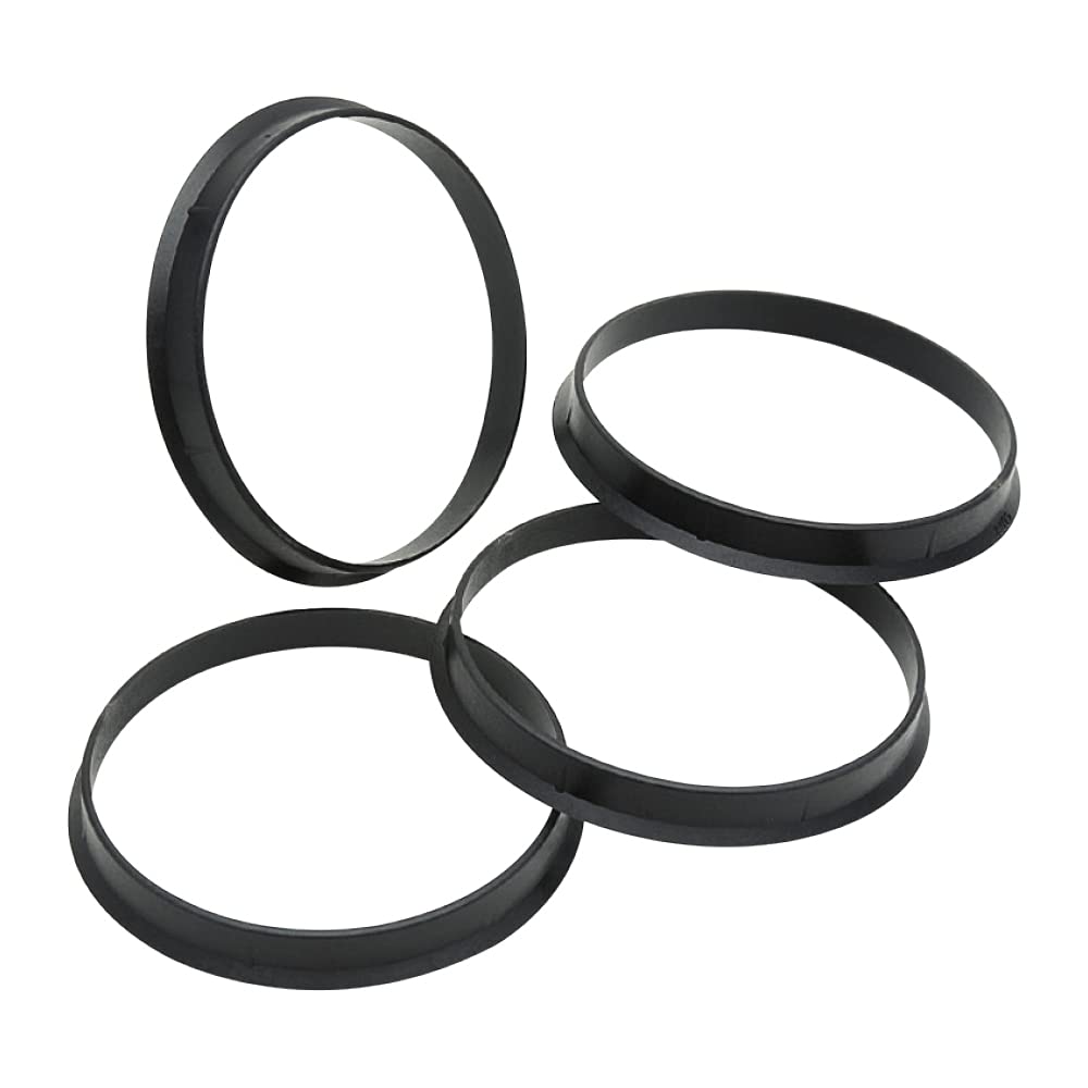 Topline Products Black Hub Centric Rings | 72.62mm OD to 67.1mm ID | Heavy Duty Plastic | Reduces Wheel Vibrations | Improves Ride Comfort | Set of 4