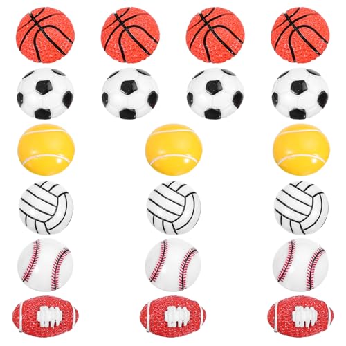 NOLITOY - NOLITOY 20 Pièces Punaises Sportives Résine Décoratives Football Basketball Baseball Rugby Épingles Rondes pour Tableau Liège Boîte de Rangement Pratique