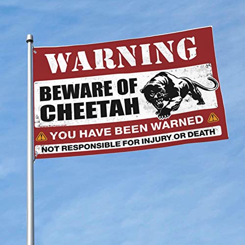 Drapeau Beware of Cheetah 152x244 cm idéal pour décorer un bar ou une terrasse