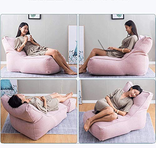 Fhw Lazy Lounger Bean Bag Schöne Beanbags Große Sitzsack- Stuhl for den Innen- und Außeneinsatz Stuhl (Size : Pink) – Bild 6