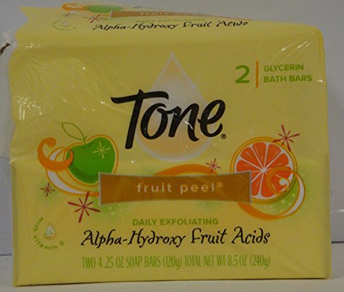 Tone Fruit Peel with Alpha-hydroxy Fruit Acids Bath Bar, 4.25 Ounce, 2 Count, (Pack of 3) 6 Bars Total