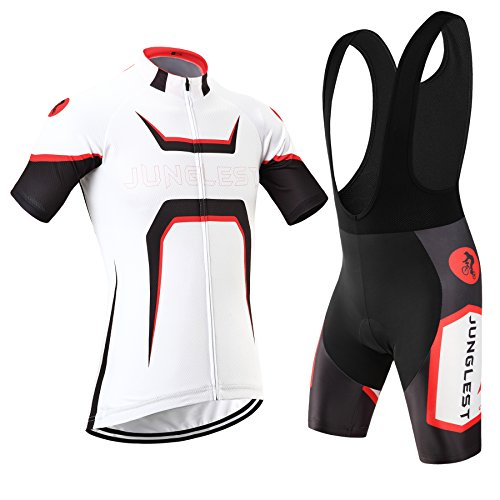 junglest (Traje(Tirante Negro) tamaño:5XL) los Rompevientos Maillot Manga para sudo Hombres Transpirable Moda Ciclismo Corta Ropa de Jerseys Rendimiento Jerseys Chaleco