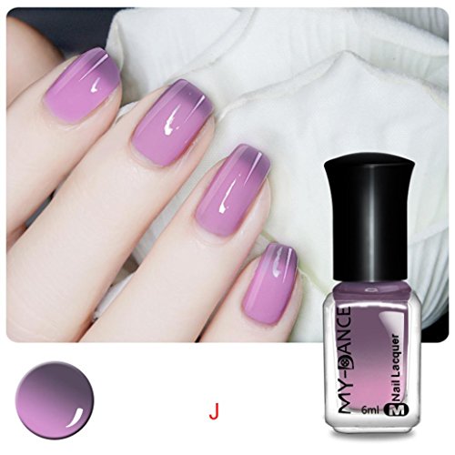 Hot Nail Art! AMA(TM) Thermal Nail Polish Lacquer Color Changing Peel Off Liquid Nail Varnish Cosmetic (J)