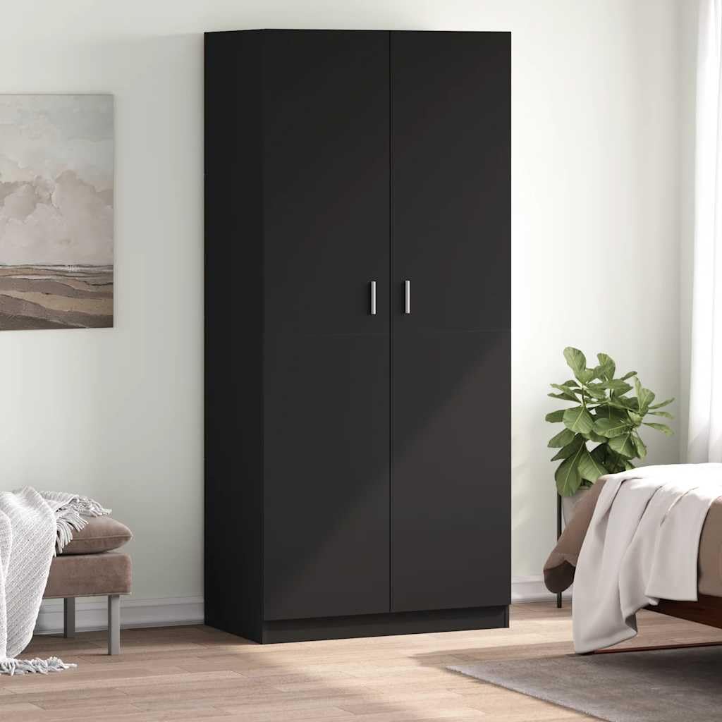Amazon｜vidaXL 洋服ダンス ブラック 90x52x200cm パーティクルボード