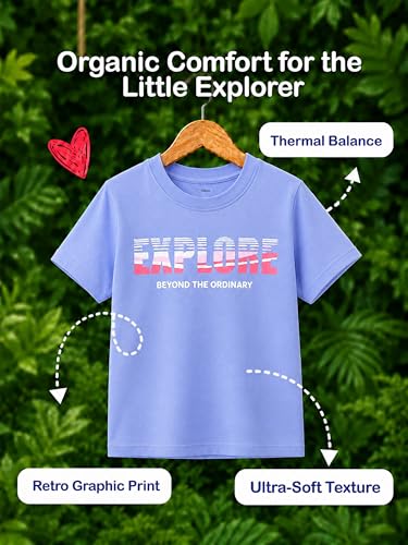 Image of Kidbea Bamboo Kids T-Shirt Ultra-Soft Premium Half Sleeve Graphic Tee for Girls, Casual Summer Wear for Toddlers & Kids